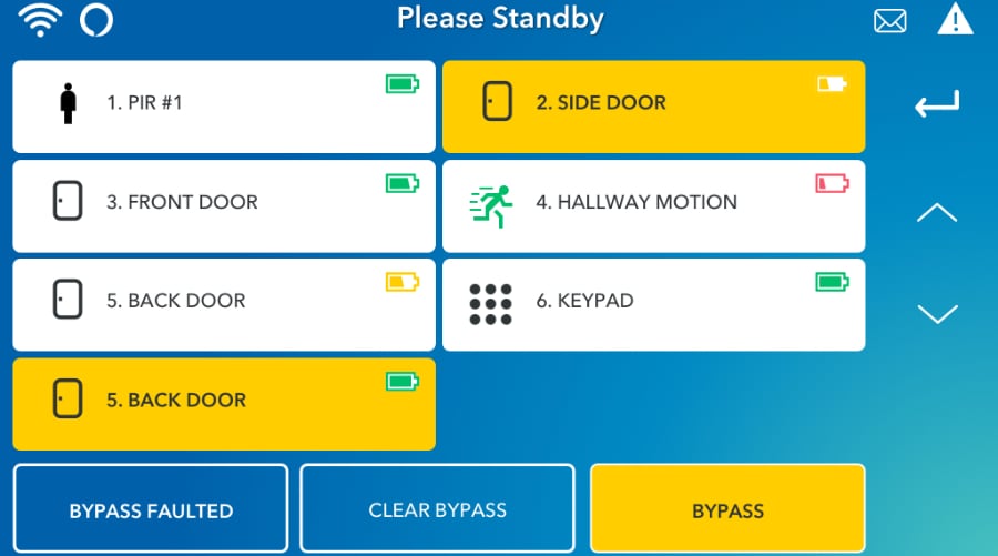 Pittsburgh security system command screen.